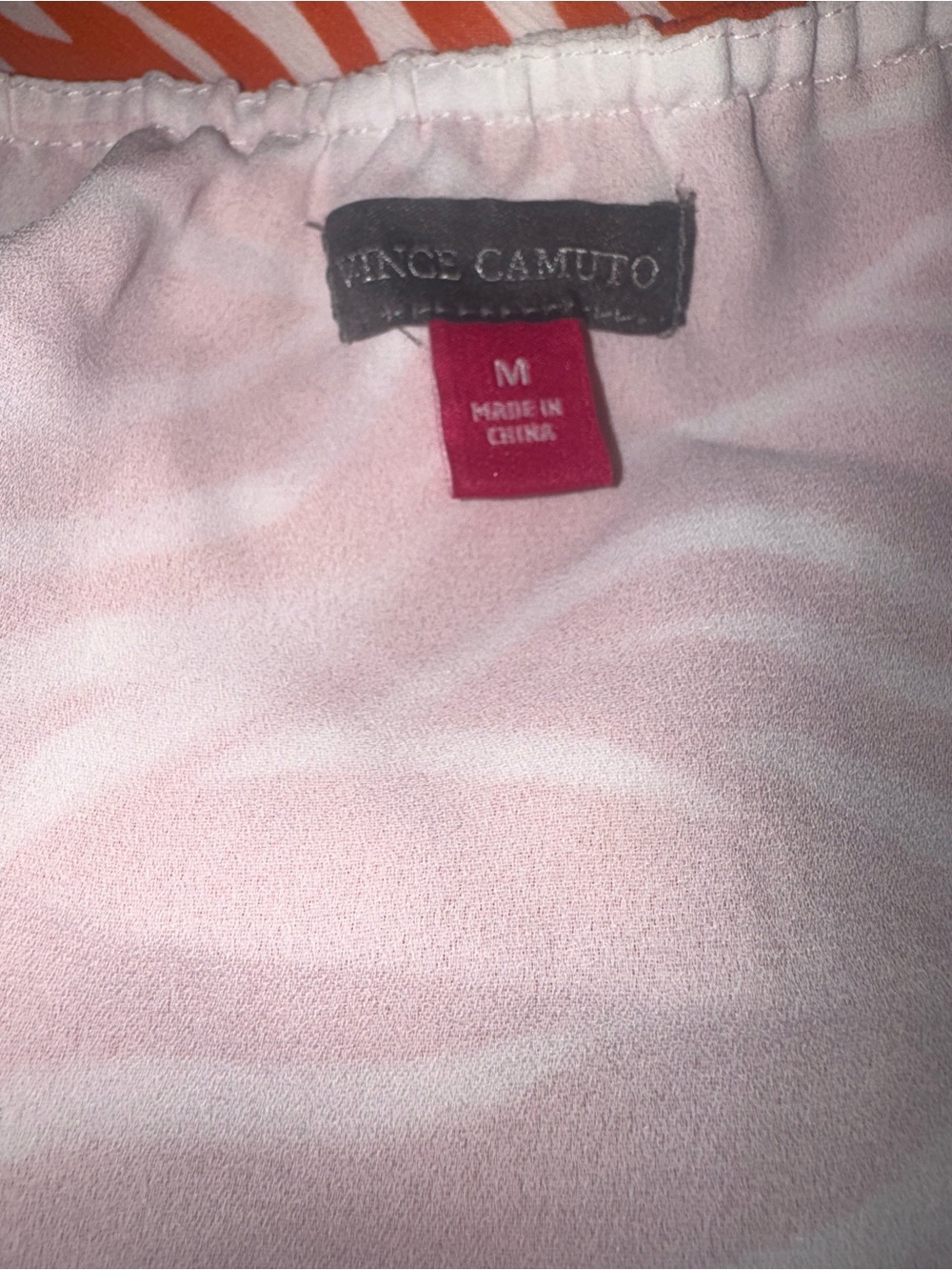 NWT Vince Camuto Sunset Orange Zebra Stripe Halter Top size Med - Picture 3 of 8